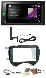 Автомагнитола для Nissan Micra 2010–2013 Pioneer 2 DIN, MP3, DAB, AUX, Bluetooth, черная