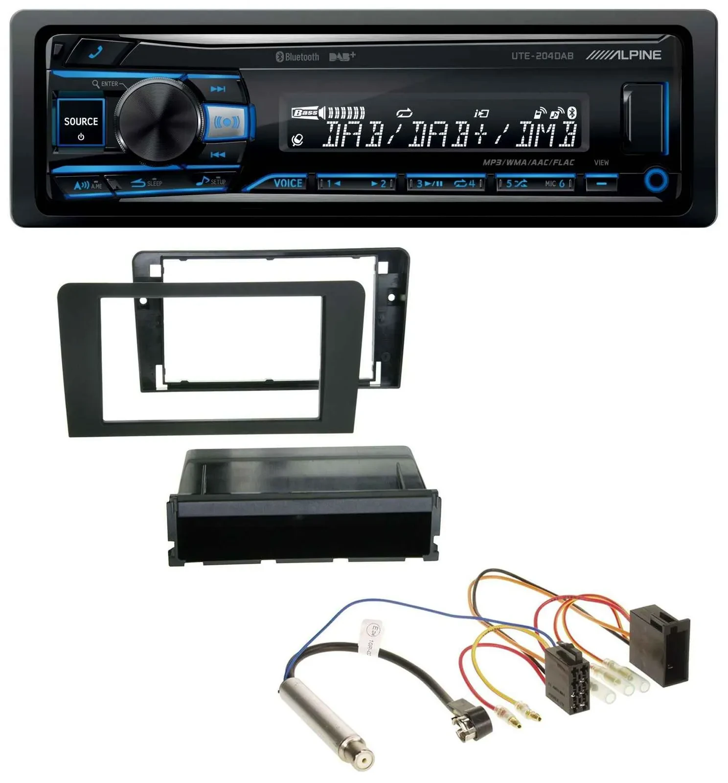 Alpine USB Bluetooth DAB MP3 Autoradio für Audi A3 (8P 03-06) Symphony ISO