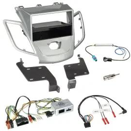 Einbauset Lenkradadapter DIN Autoradio für Ford Fiesta 2010-17 ohne Display silb