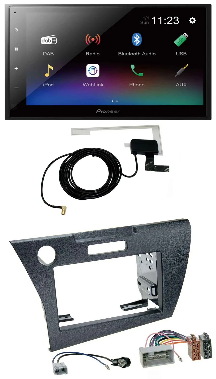 Pioneer DAB MP3 Bluetooth 2DIN USB Autoradio für Honda CR-Z (ab 2010)