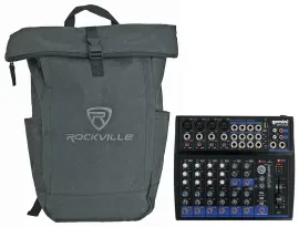 Gemini GEM-12USB 12 Channel Bluetooth Mixer w/USB/Bus/3 Band EQ,Effects+Backpack