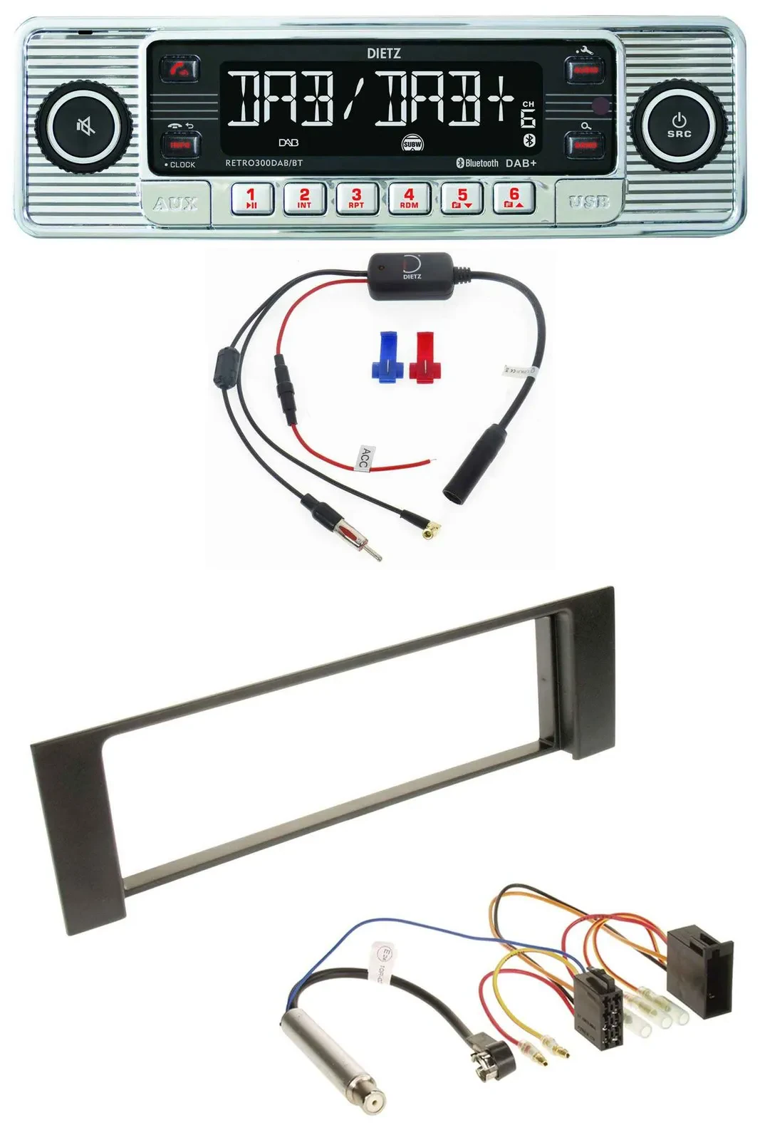 Dietz DAB USB MP3 Bluetooth Autoradio für Audi A4 (B6, 00-04) - ISO