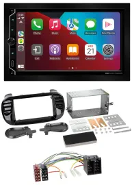 ESX 2DIN DAB USB MP3 Bluetooth Autoradio für Fiat 500 bis 2012 glänzend schwarz