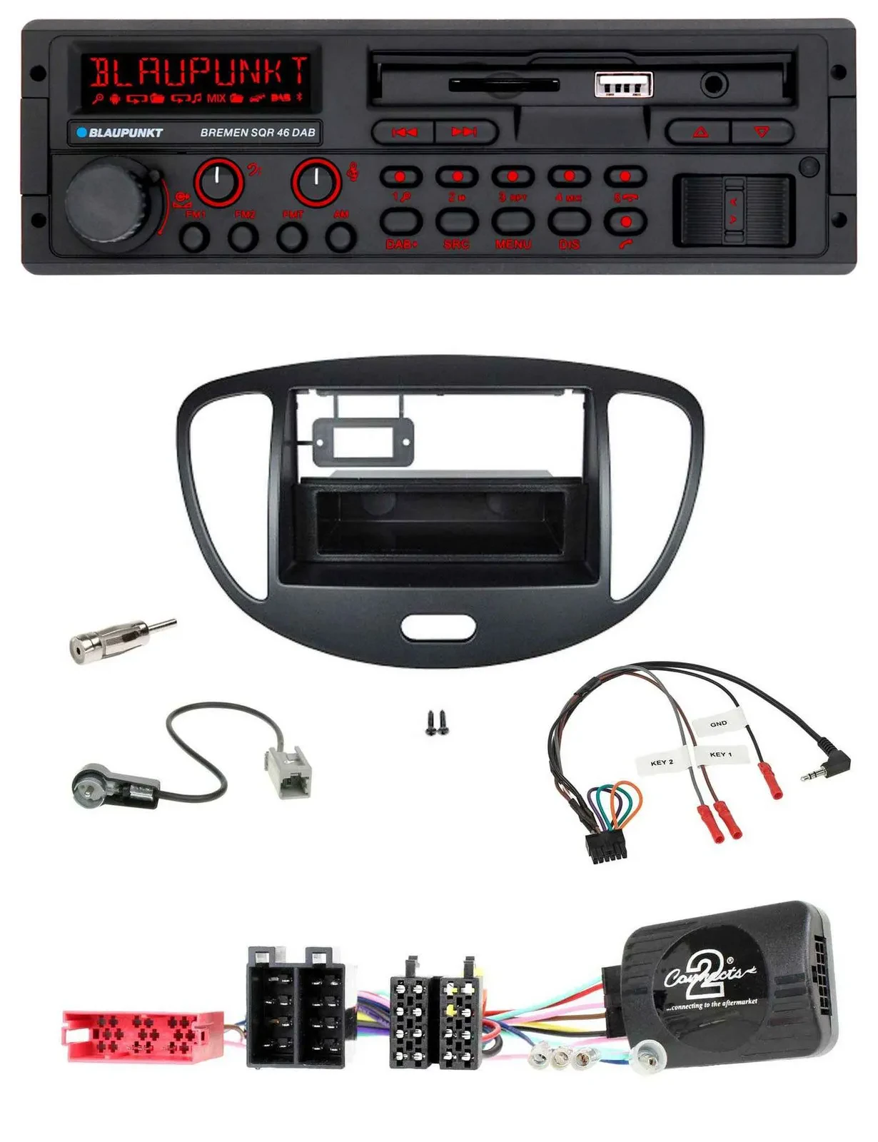 Blaupunkt SD Lenkrad USB Bluetooth DAB Autoradio für Hyundai i10 ISO 2009-2013 s