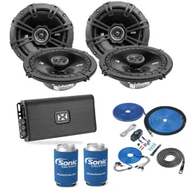 Комплект автозвука Kicker 2X43DSC_VADM4_XK84_SK (набор, 2 пары динамиков + усилитель) с комплектом для установки усилителя