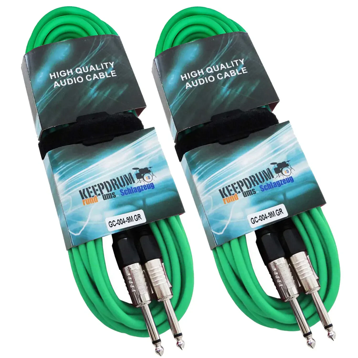 Инструментальный кабель keepdrum GC-004 Green 9 м (пара)