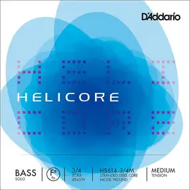 Струны для бас-гитары D'Addario Helicore Solo Bass Strings 3/4 Size Medium