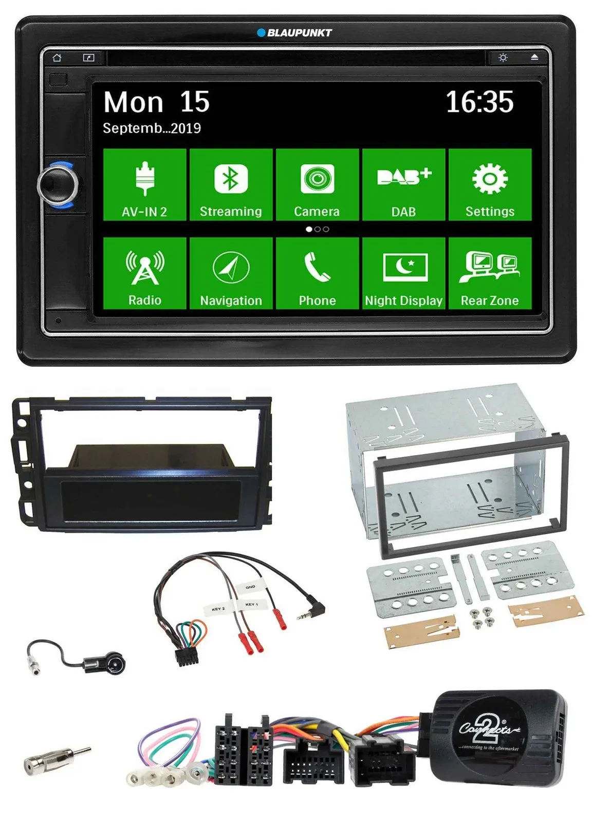Blaupunkt Bluetooth 2DIN Lenkrad DAB USB TMC Navigation für Cadillac BLS YSCF 20