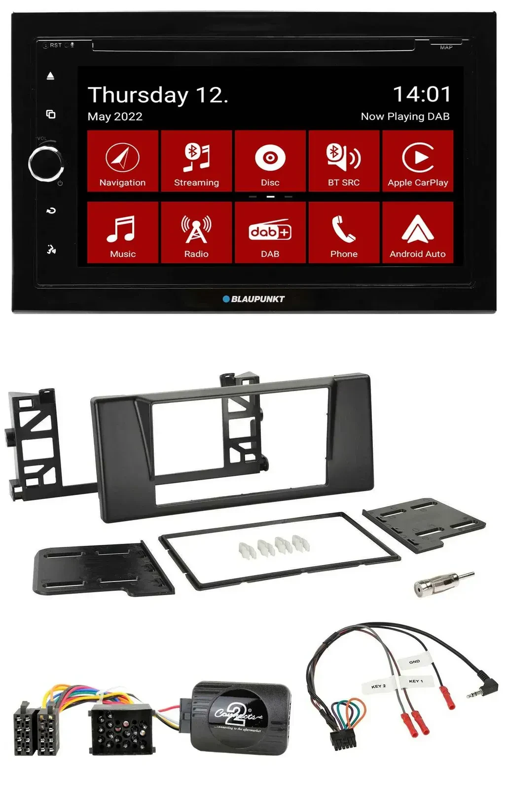 Blaupunkt 2DIN Lenkrad Bluetooth USB TMC DAB Navigation für BMW 5er E39 1997-200