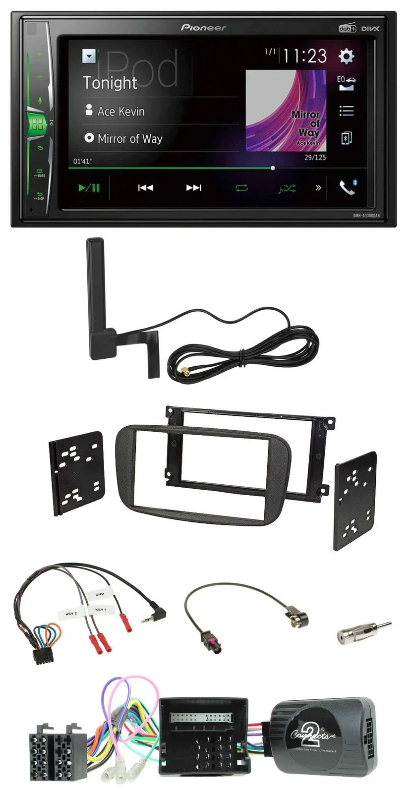 Pioneer MP3 DAB Lenkrad 2DIN Bluetooth Autoradio für Ford Focus C-Max Galaxy ab