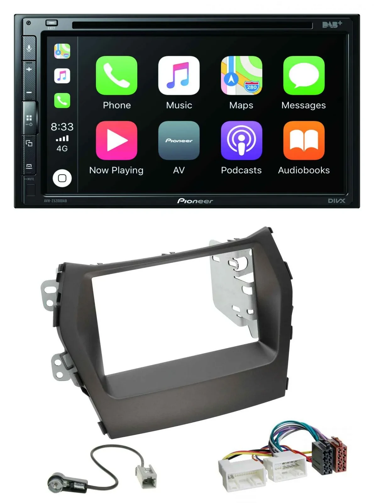 Автомагнитола для Hyundai Santa Fe (с 2012) Pioneer 2 DIN, DVD, MP3, DAB, Bluetooth, USB