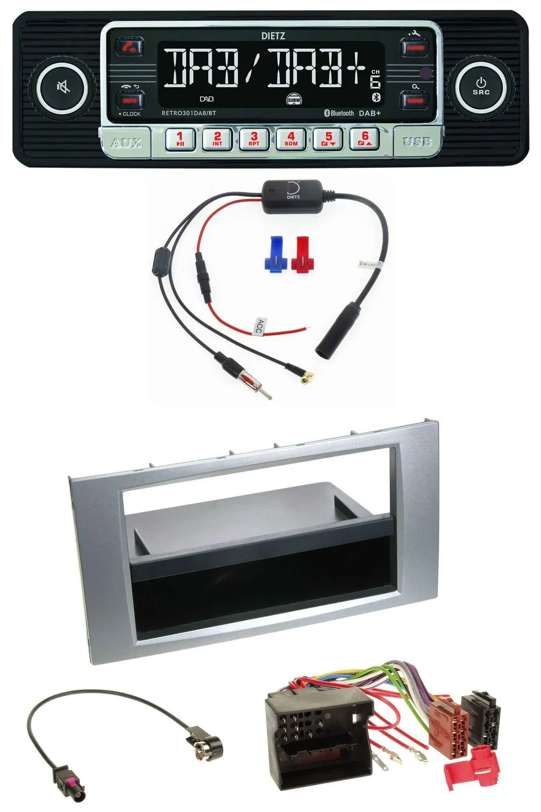 Dietz MP3 DAB Bluetooth USB Autoradio für Ford Galaxy Focus C-Max S-Max 03-07 si