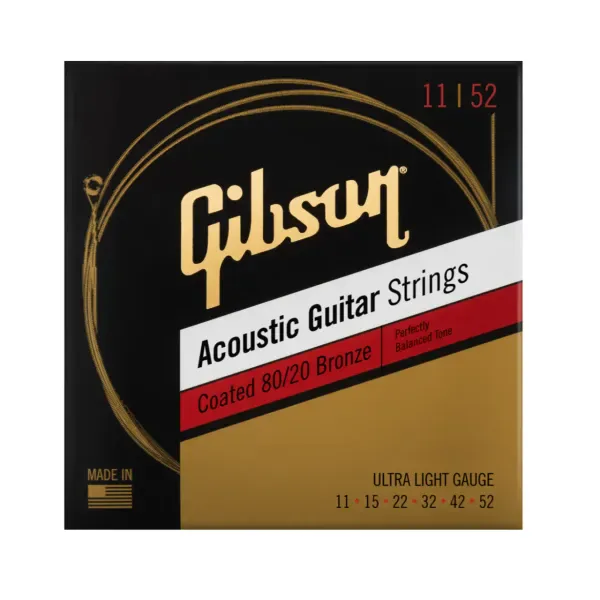 Струны для акустической гитары Gibson Acoustic Coated 80/20 Bronze 11-52