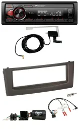 Автомагнитола Pioneer 1DIN MP3 DAB USB для Fiat Grande Punto (2006–2010), черная, поддержка кнопок на руле