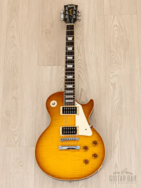 Электрогитара Burny RLG-70 Super Grade 1959 Model HH Burst Lemon Drop w/case Japan 1990s