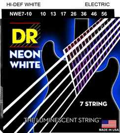 Струны для 7-струнной электрогитары DR Strings NWE7-10 Neon White 10-56