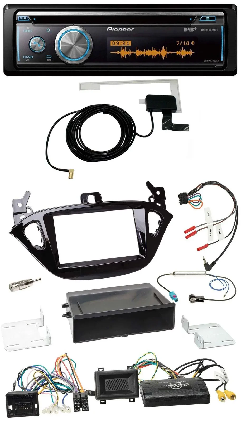 Pioneer Bluetooth DAB Lenkrad USB CD Autoradio für Opel Adam Corsa E ab 2013 PDC