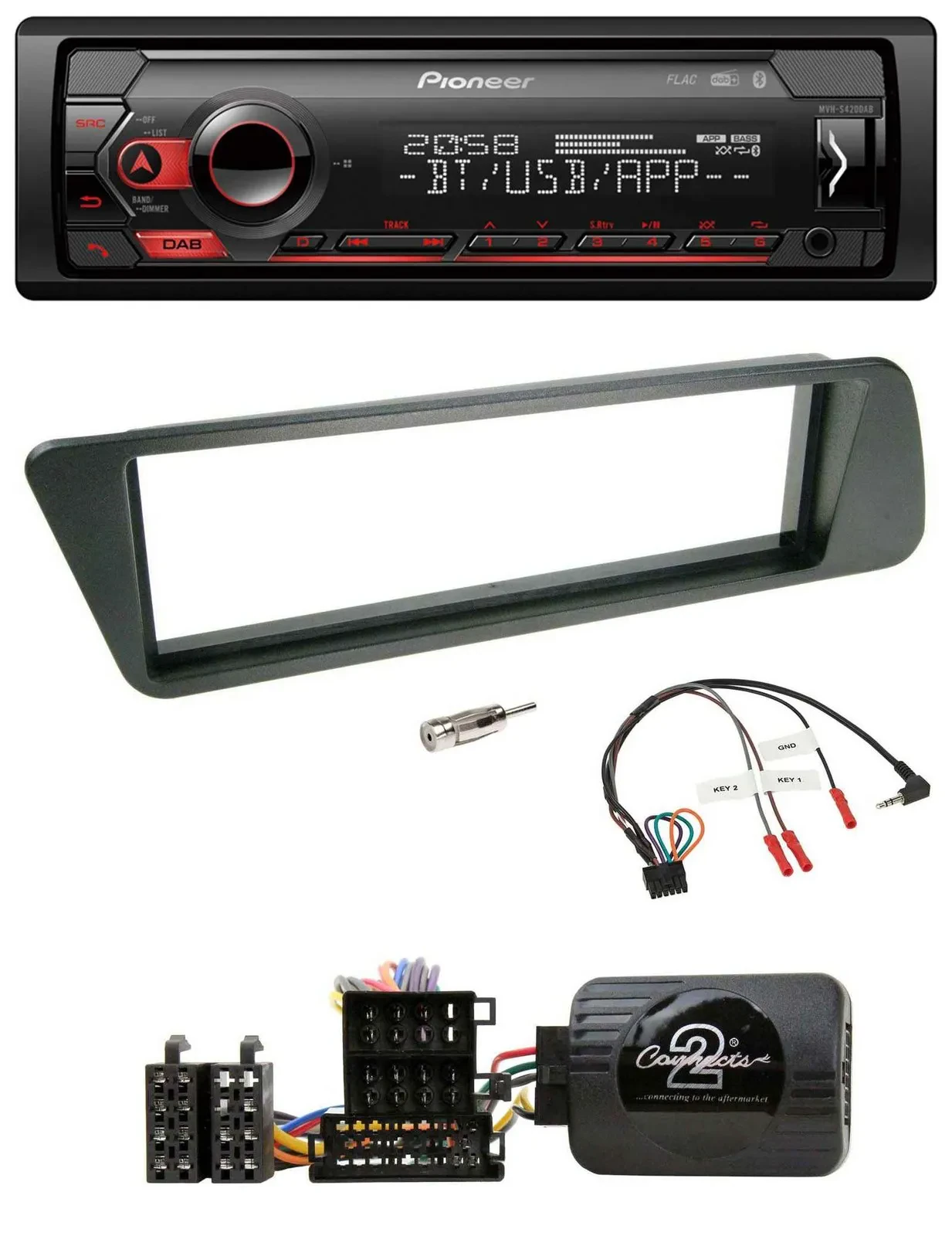 Pioneer Lenkrad USB DAB Bluetooth Autoradio für Peugeot 306 1998-2001