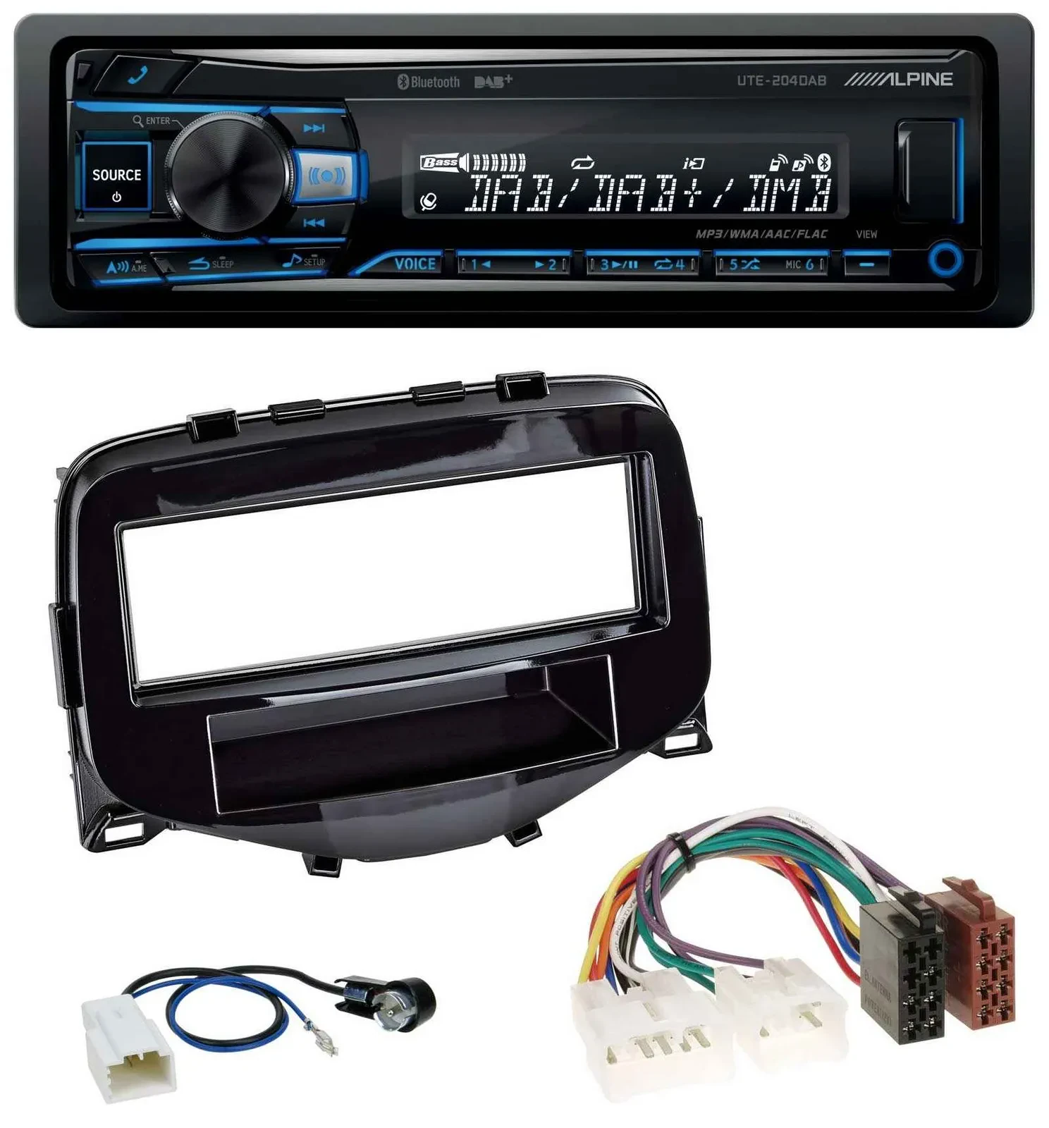 Alpine USB Bluetooth DAB MP3 Autoradio für Toyota Aygo (2014-2021)
