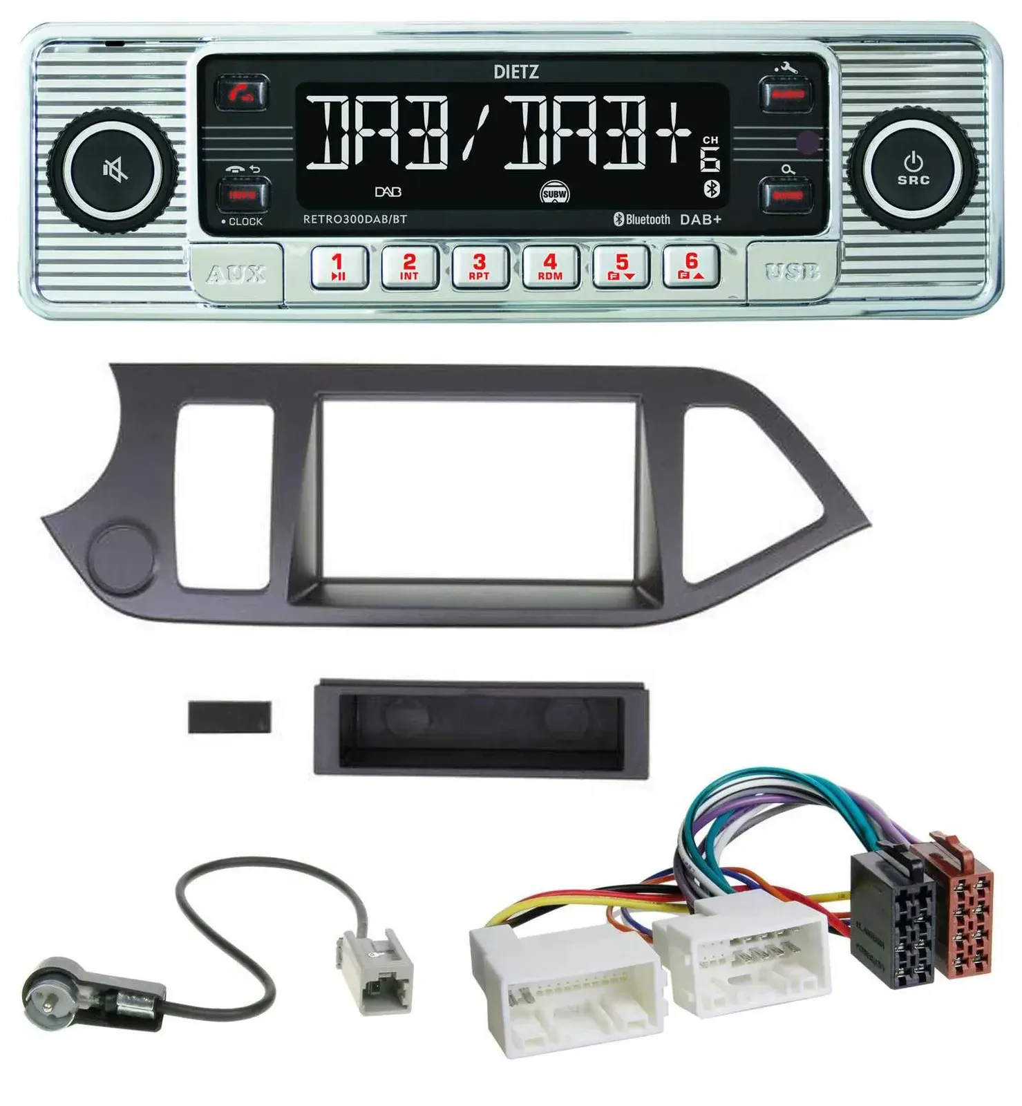 Dietz Bluetooth MP3 DAB USB Autoradio für Kia Picanto ab 2011 ohne Start-Stop