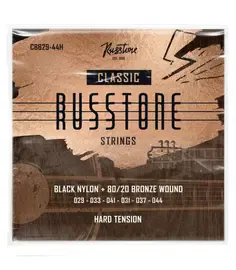 Russtone CBB29-44H - Струны для классической гитары, Серия: Black Nylon, Обмотка: 80/20 бронза, Натяжение: сильное, Калибр: 29-33-41-31-37-44.