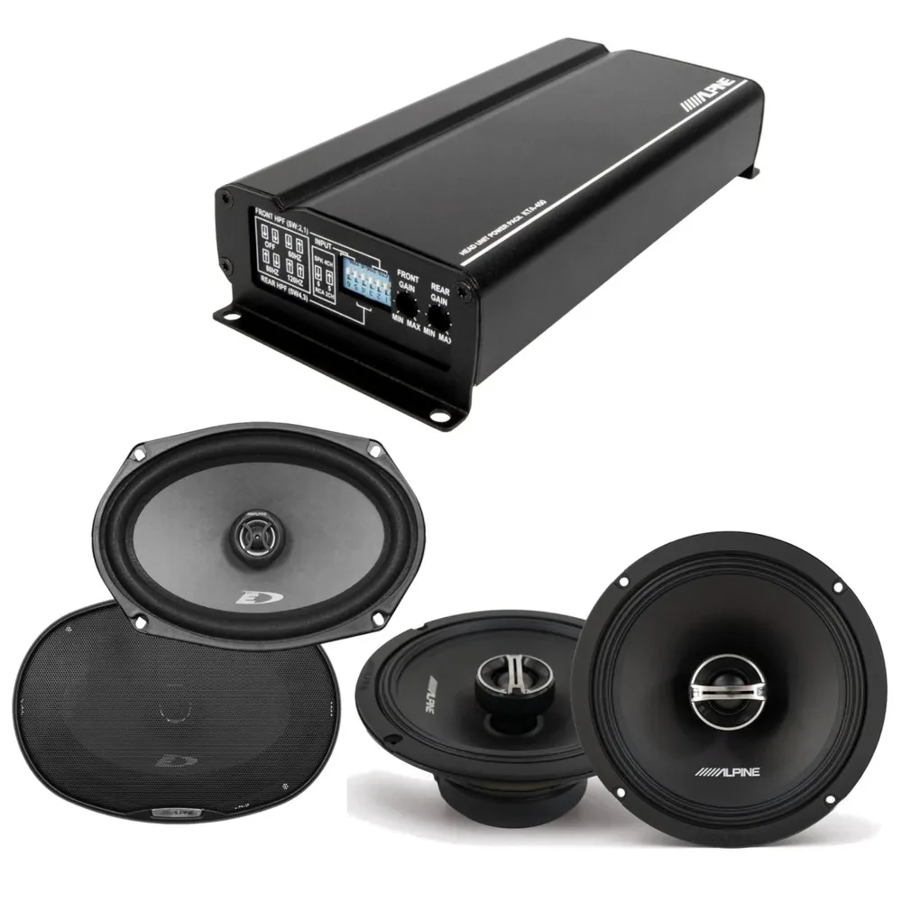 Alpine KTA-450 Power Pack Amp + 6.5" DM-65-G & 6x9" SXE-6926S Speakers