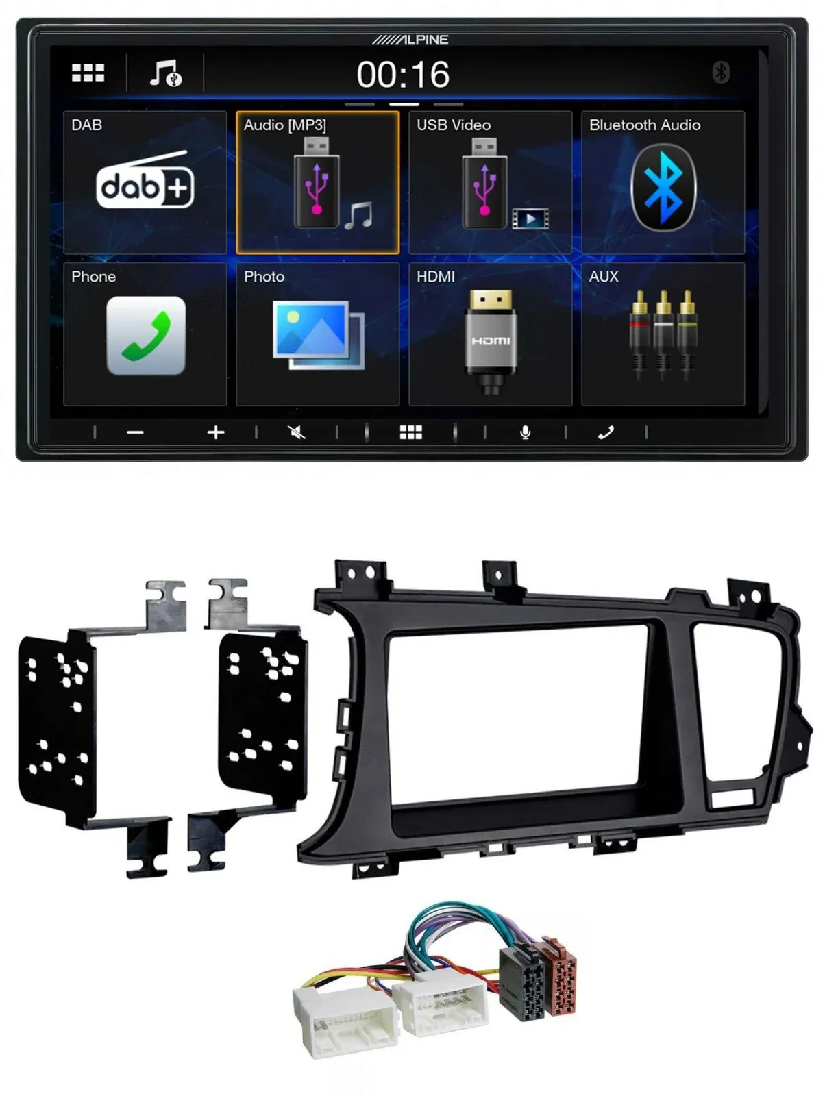 Alpine Bluetooth 2DIN MP3 DAB USB Autoradio für Kia Optima (ab 2012)