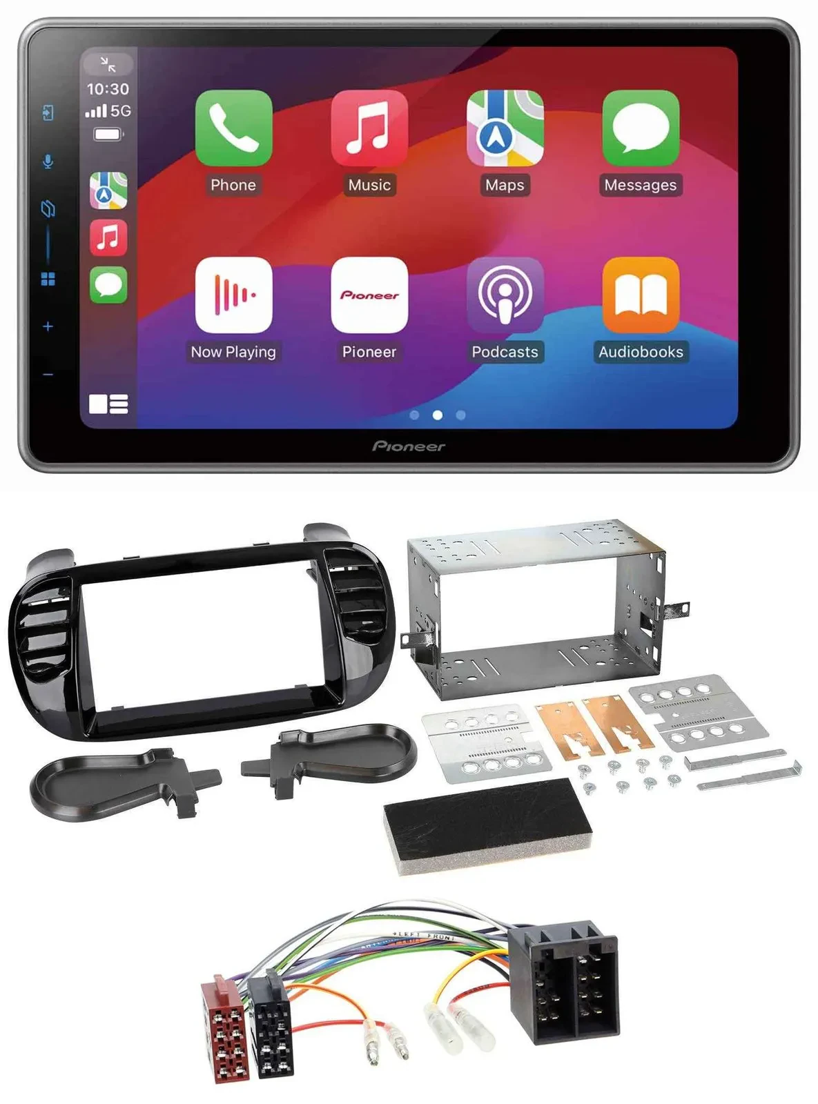 Pioneer MP3 USB DAB Bluetooth 2DIN Autoradio für Fiat 500 bis 2012 glänzend schw