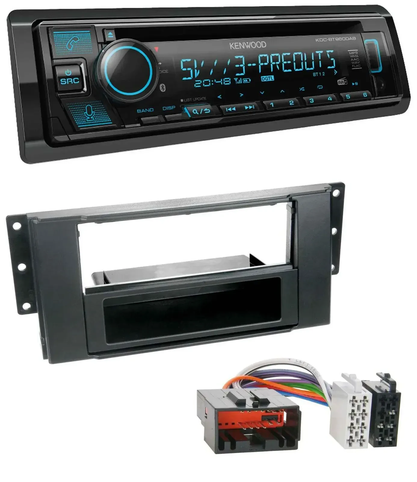 Автомагнитола Kenwood Bluetooth USB CD MP3 DAB для Land Rover Freelander 2007–2010