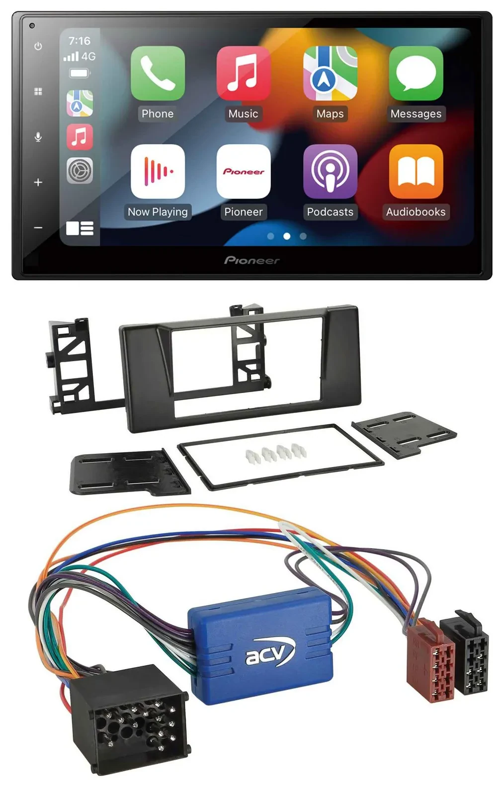 Pioneer DAB Bluetooth 2DIN USB MP3 Autoradio für BMW X5 E53 5er E39 Rundpin Akti