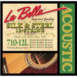Струны для 12-струнной акустической гитары La Bella 710-12L 10-51, сталь
