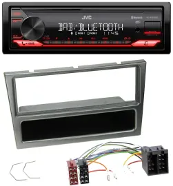 JVC Bluetooth USB DAB MP3 Autoradio für Opel Corsa C ISO 2000-2004 aluminium