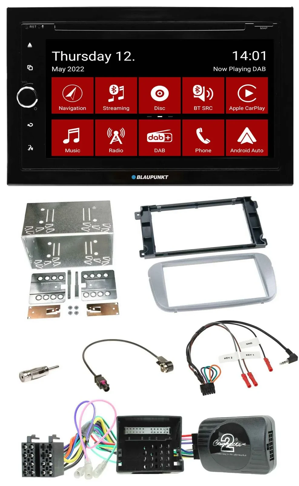 Blaupunkt Lenkrad DVD Bluetooth DAB 2DIN USB Autoradio für Ford Galaxy C-Max Foc