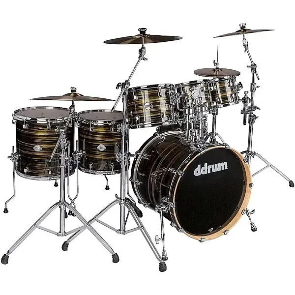 ddrum Dominion Birch 6-Piece Shell Pack With Free 8" Tom Brushed Olive Metallic