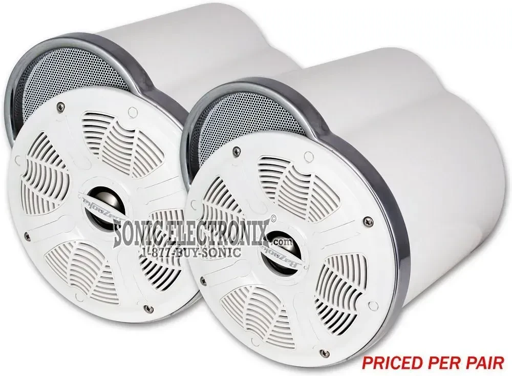 Open Box, Good - Bazooka MT6502WS 6.5" Marine Wakeboard Tower Speakers (White)