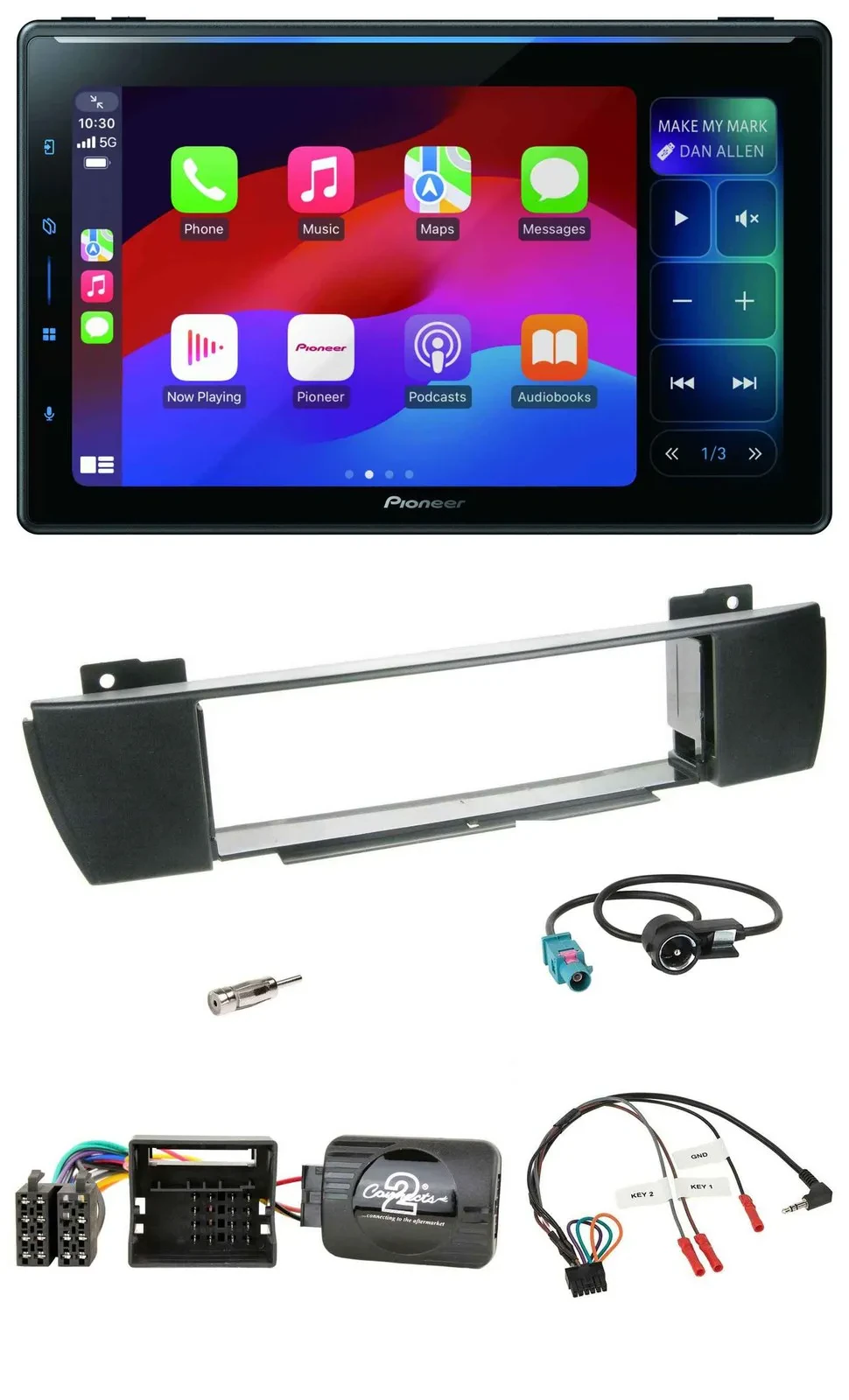 Pioneer Bluetooth DAB Lenkrad USB Autoradio für BMW X3 E83 2004-2010 mittig