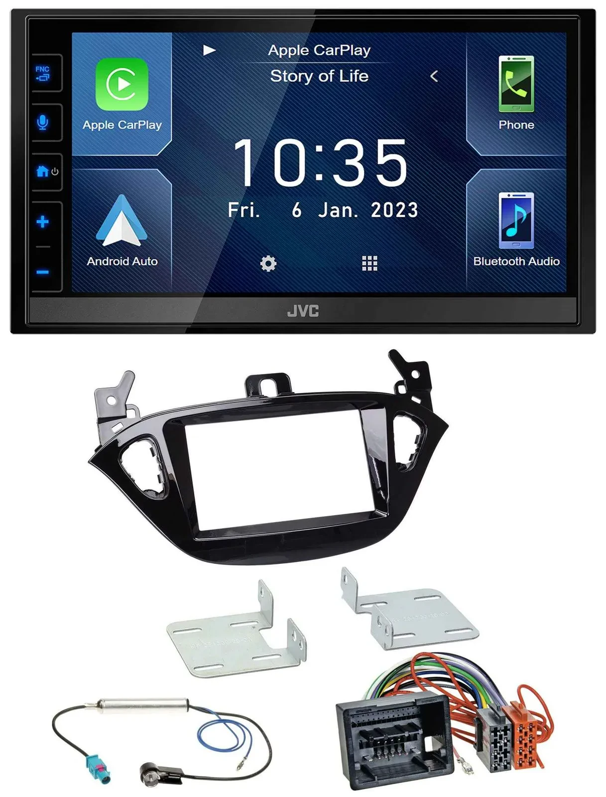 JVC DAB Bluetooth MP3 USB 2DIN Autoradio für Opel Adam ab 13 Corsa E ab 15