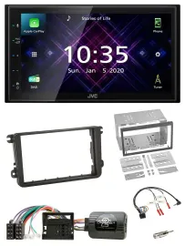 JVC DAB 2DIN Lenkrad Bluetooth USB Autoradio für Skoda Fabia 5J 2007-2014