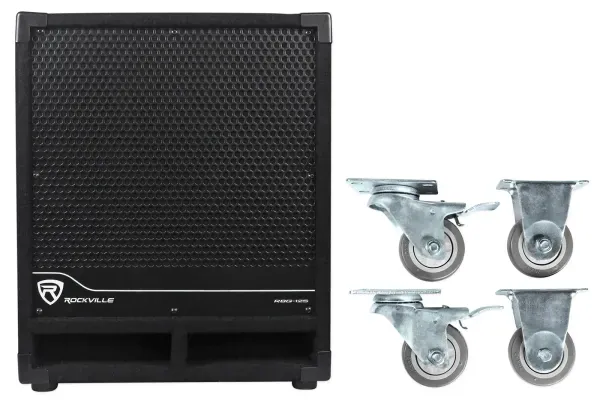 Rockville RBG12S 12" 1400 Watt Active Powered PA Subwoofer DJ/Pro+Steel Casters