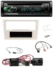 Pioneer USB MP3 DAB Lenkrad CD Autoradio für Opel Corsa D perl-weiss 09-14