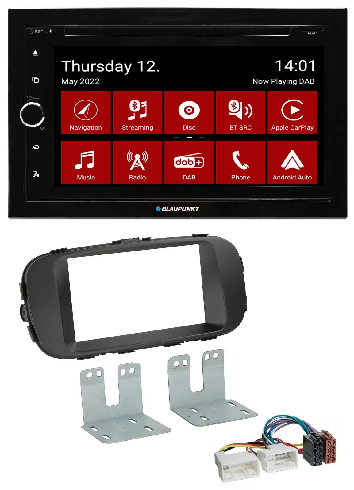 Blaupunkt MP3 DVD Bluetooth DAB 2DIN USB Autoradio für Kia Soul ab 14 PS schwarz