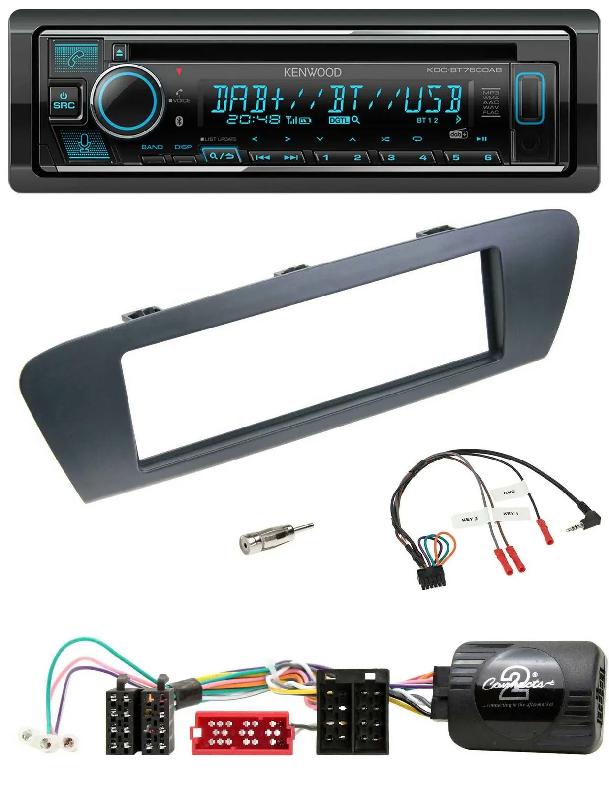 Автомагнитола для Renault Grand Scenic Kenwood Bluetooth, DAB, USB, CD