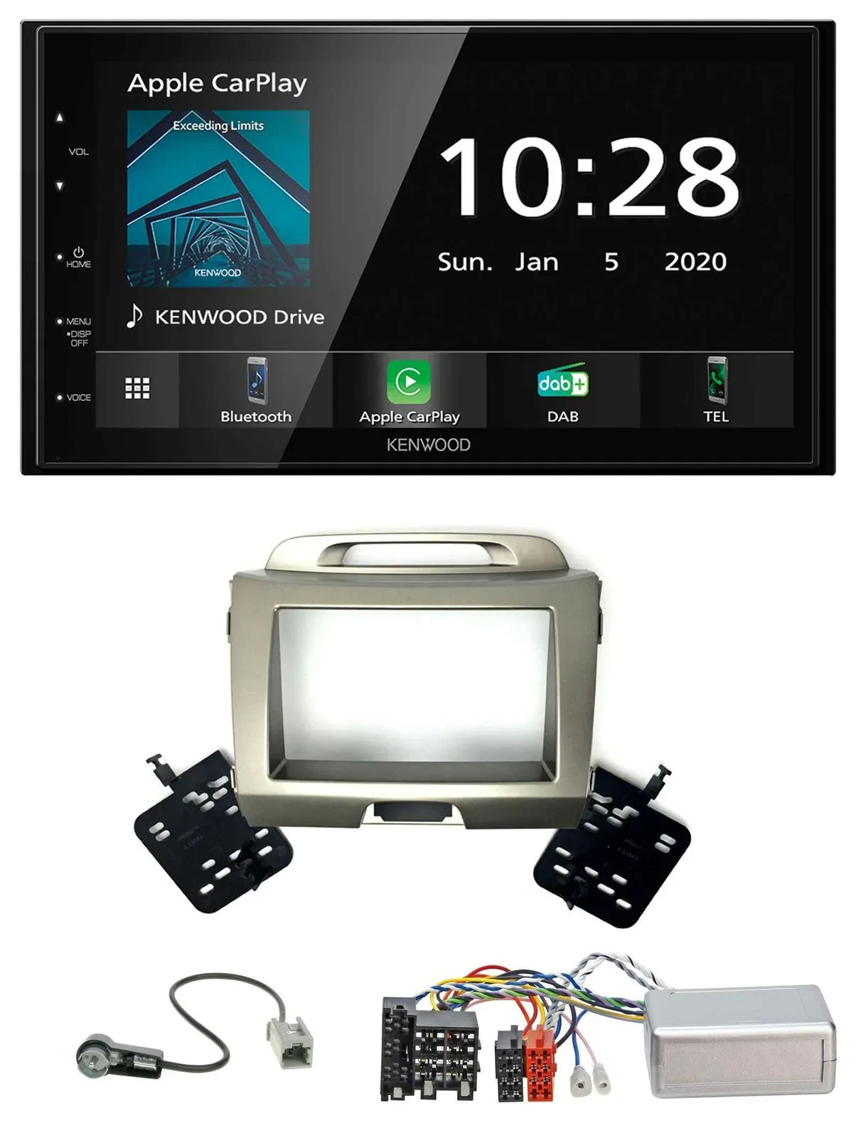 Автомагнитола Kenwood 2-DIN, Bluetooth, DAB, USB, для Kia Sportage 3 (2010–2015)