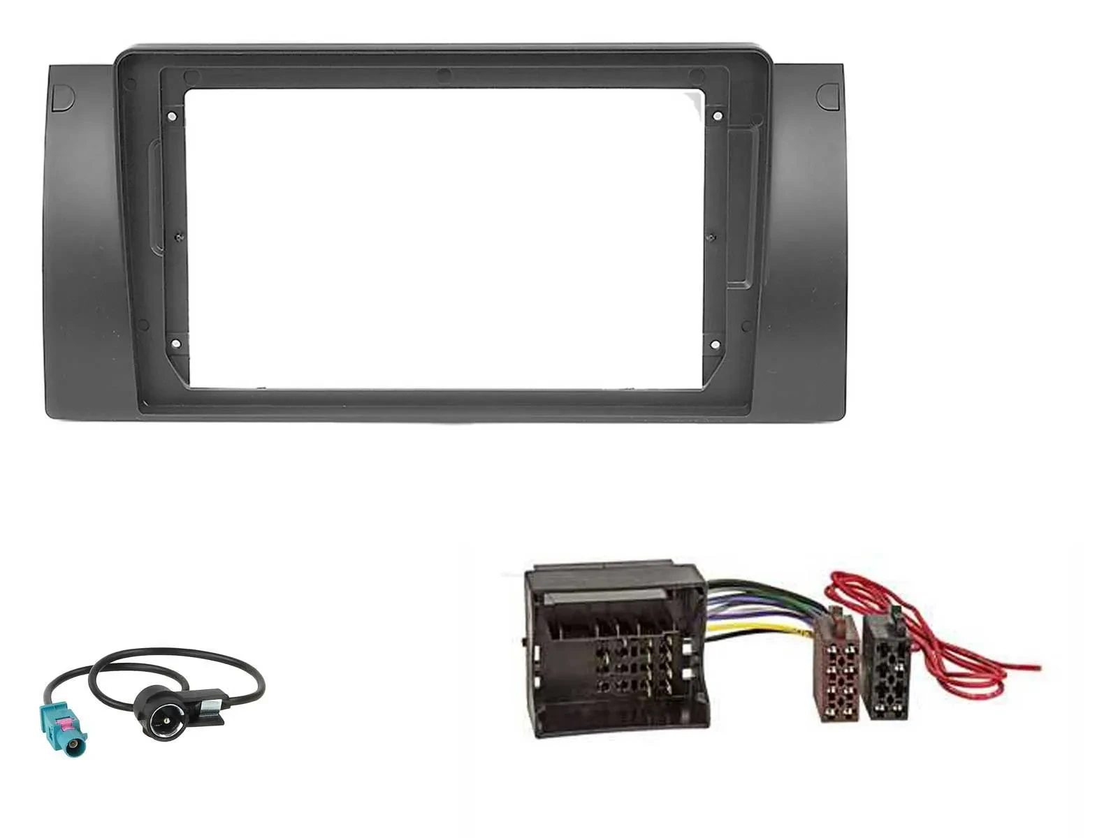 Radioeinbauset für 9 Zoll Autoradio für BMW X5 2002-2006 Quadlock