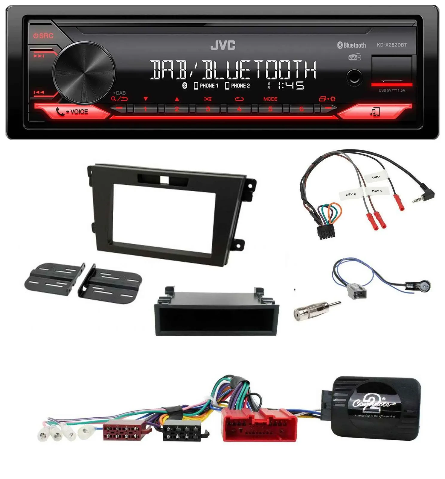 JVC Bluetooth USB DAB Lenkrad Autoradio für Mazda CX-7 2008-2010