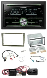 Автомагнитола Pioneer 2DIN Bluetooth DAB USB CD для Opel Corsa D, цвет сатин-стоун