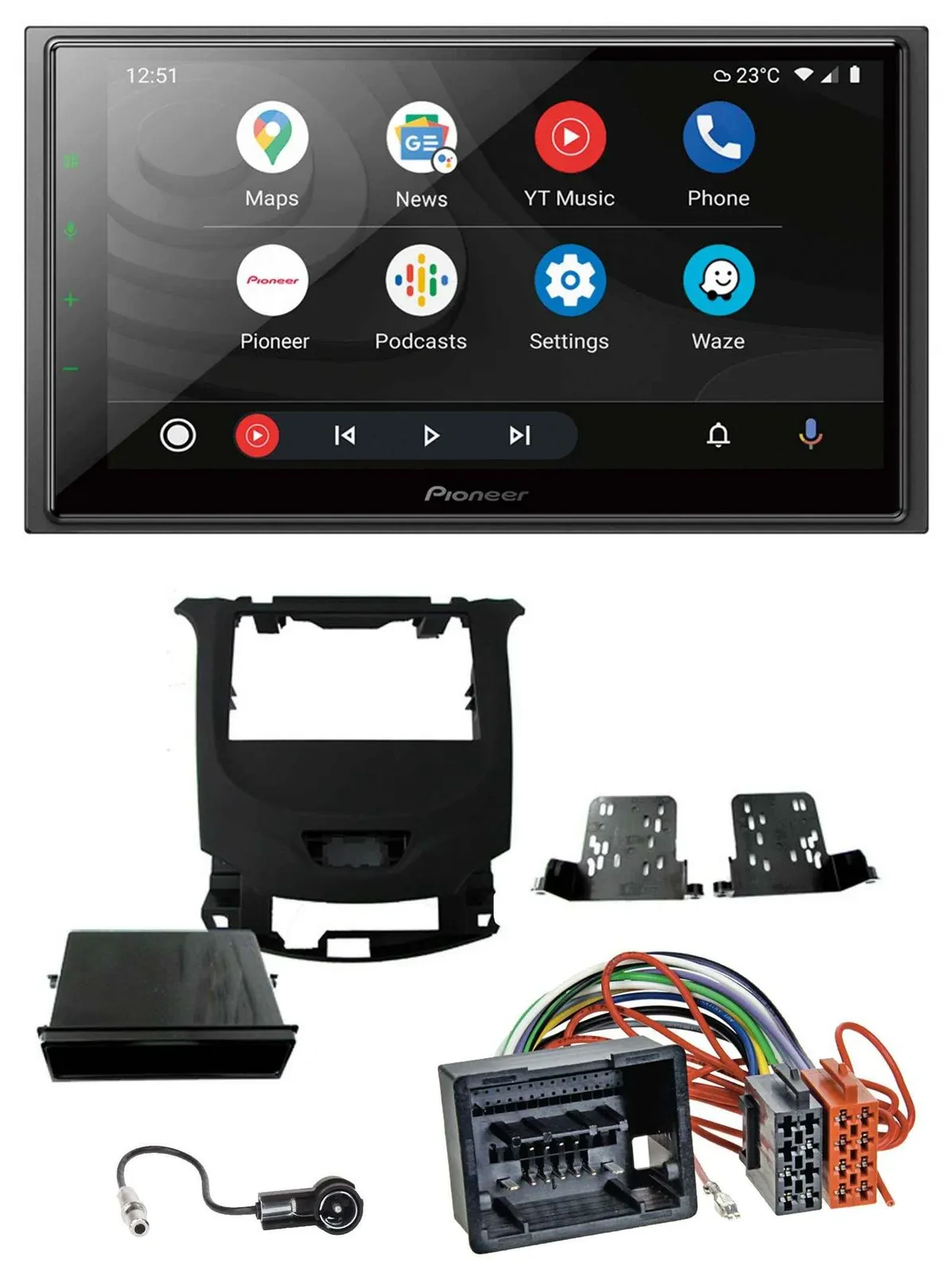 Pioneer USB 2DIN DAB MP3 Bluetooth Autoradio für Chevrolet Cruze ab 16 Klavierla