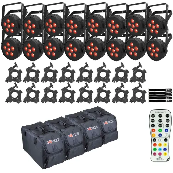 Светодиодный прибор Chauvet DJ SlimPAR T6 BT DMX RGB Compact с аксессуарами (16 штук)