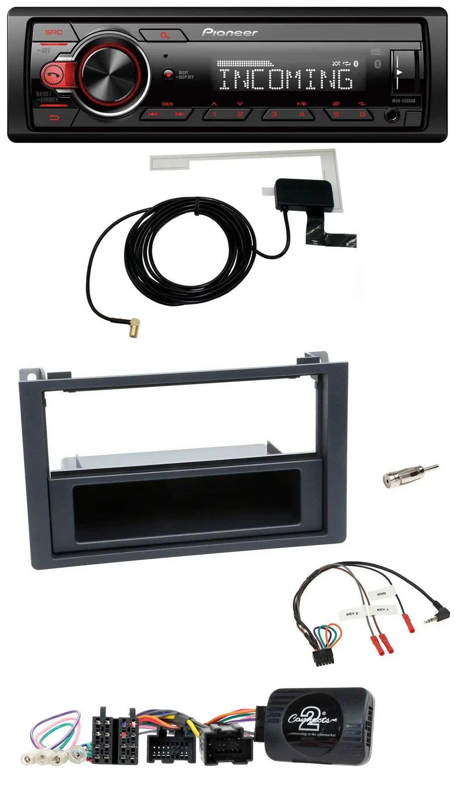 Pioneer MP3 Lenkrad CD DAB USB Autoradio für Saab 9.3 (ab 2008)