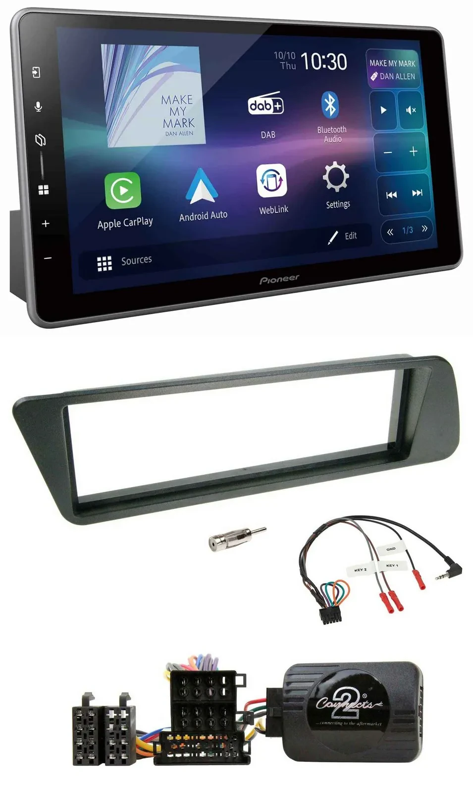 Автомагнитола Pioneer Bluetooth, USB, DAB, для Peugeot 306 (1998–2001)